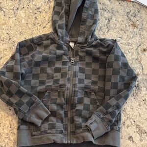 TEA Sweatshirt 18-24 months Kids Checkered Hoodie - Gray